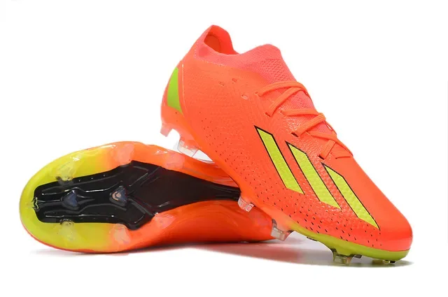 Adidas X Speedportal Orange Lime Green أحذية كرة القدم للأرض الصلبة 6