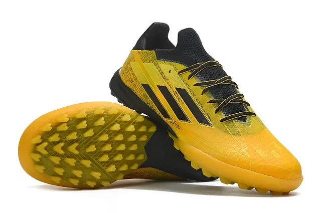Adidas X Jaune Noir Basses Imprimé Textuellement Haut Turf Chaussures de Football 3