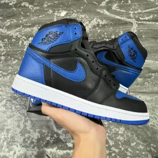 Air Jordan 1 黑皇蓝皮革篮球鞋