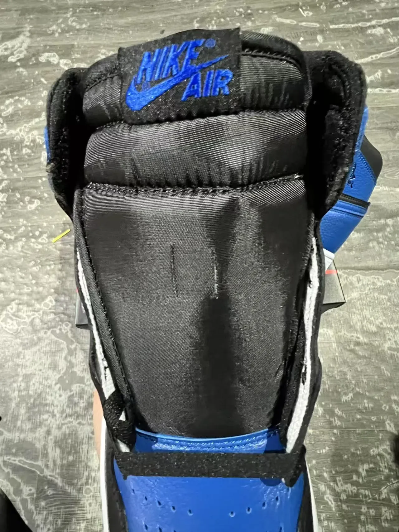 Air Jordan 1 أسود أزرق ملكي جلد أحذية كرة السلة 4