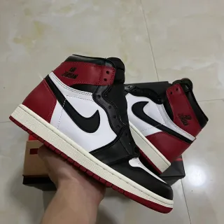Tênis de basquete Air Jordan 1 High preto branco vermelho universitário
