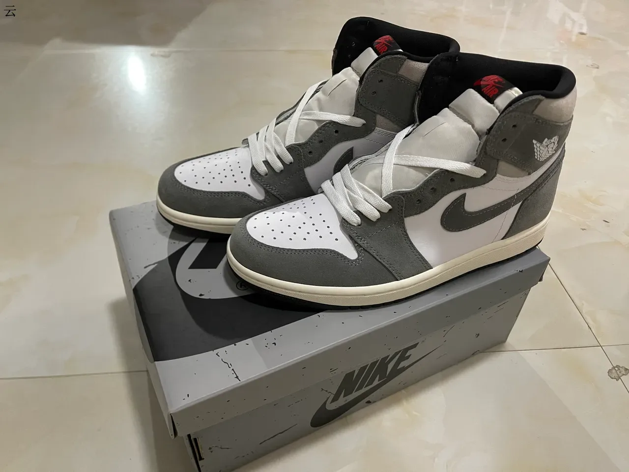 Air Jordan 1 High Top White and Gray Suede Basketball Shoes 15