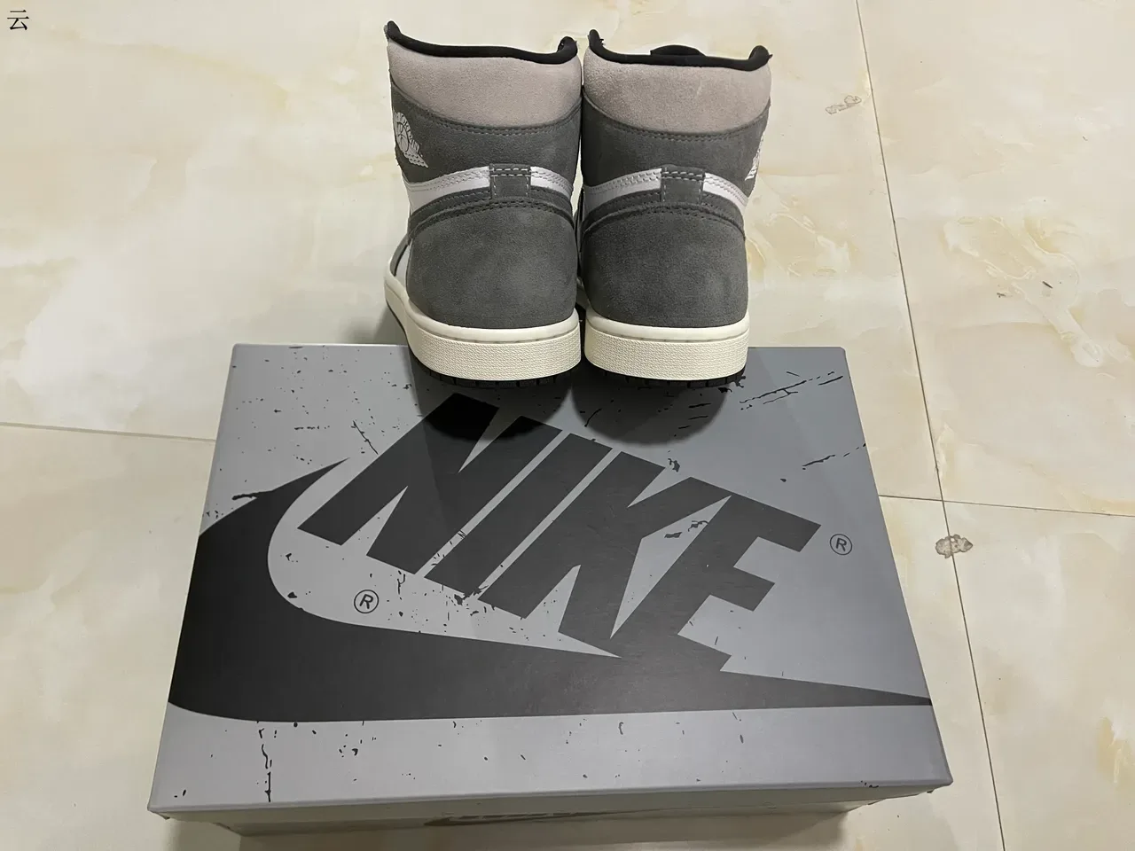 Air Jordan 1 High Top White and Gray Suede Basketball Shoes 16