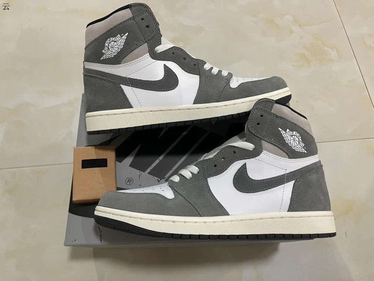 Air Jordan 1 High Top White and Gray Suede Basketball Shoes 18