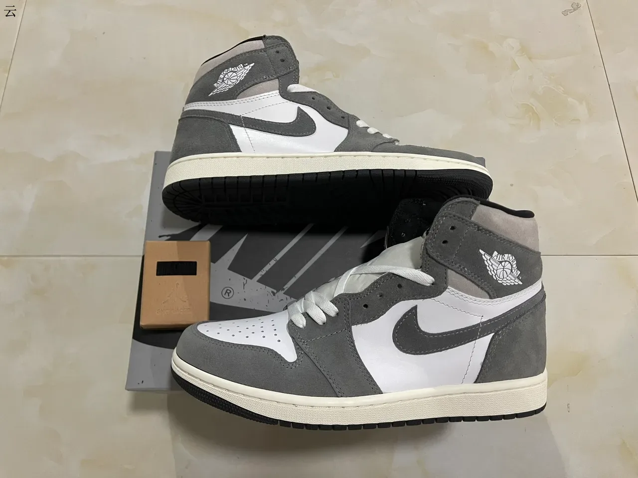 Air Jordan 1 High Top White and Gray Suede Basketball Shoes 19
