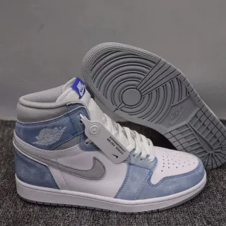 Air Jordan 1 高帮 白色 浅蓝色 牛仔麂皮 篮球鞋