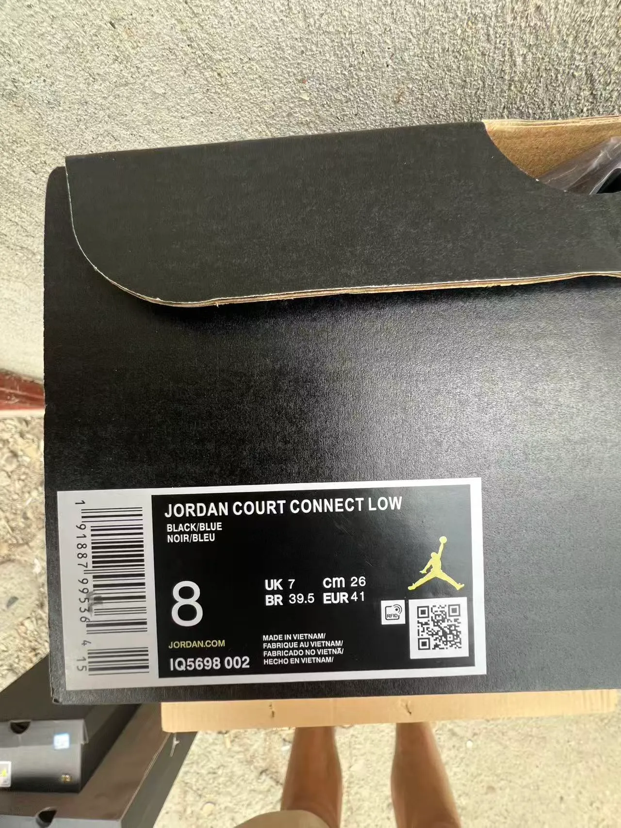 حذاء سنيكرز لايف ستايل Air Jordan 1 Low أسود وأزرق ملكي وأبيض 10