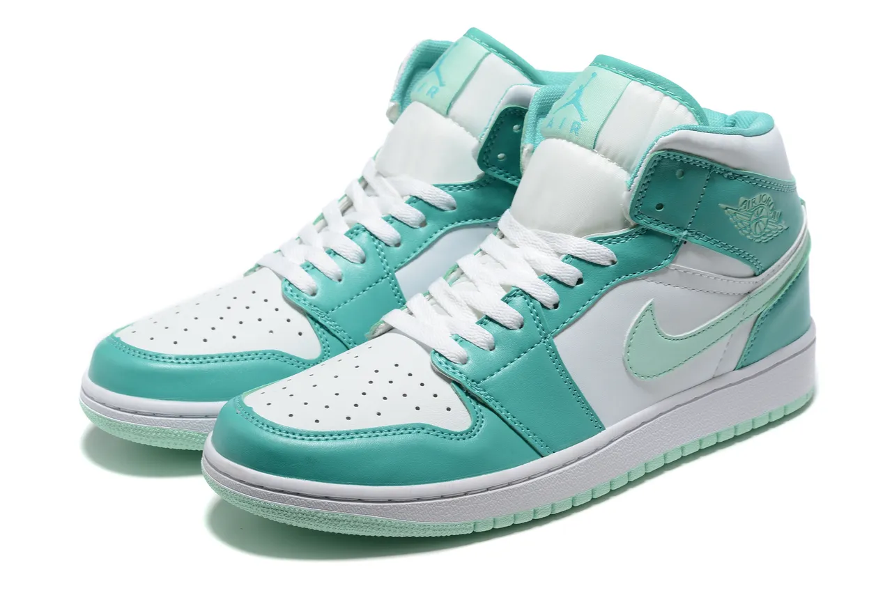Zapatillas de baloncesto Air Jordan 1 verde menta y blanco 4