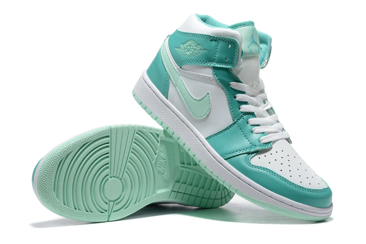 Zapatillas de baloncesto Air Jordan 1 verde menta y blanco 5