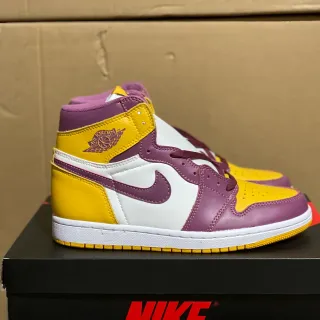 Air Jordan 1 Zapatillas de baloncesto amarillo, morado y blanco