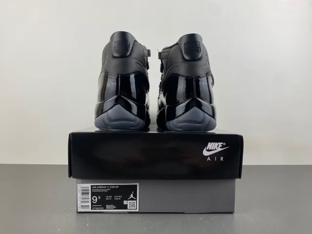 Tênis de basquete Air Jordan 11 em couro envernizado preto 18