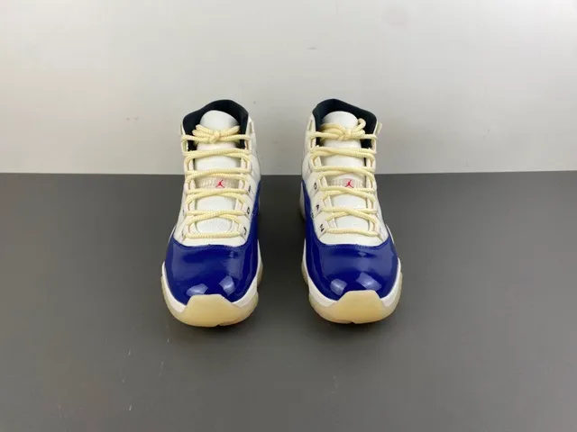 Air Jordan 11 সাদা রয়্যাল ব্লু পেটেন্ট লেদার বাস্কেটবল জুতো 12