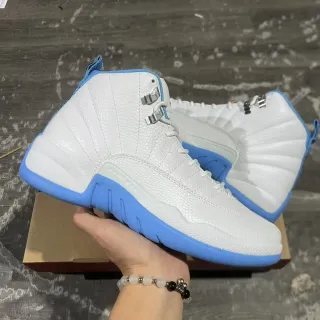Air Jordan 12 सफेद नीले बास्केटबॉल जूते