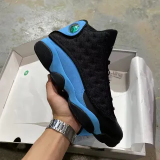 Air Jordan 13 ब्लैक ब्लू क्विल्टेड मेश अपर कंट्रास्ट मिडसोल बास्केटबॉल जूते