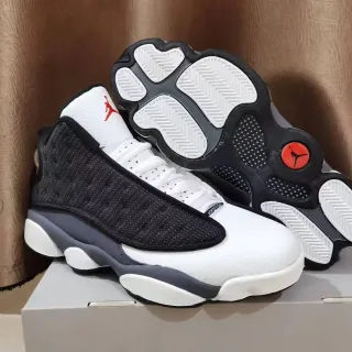Air Jordan 13 सफेद काले ग्रे बास्केटबॉल जूते