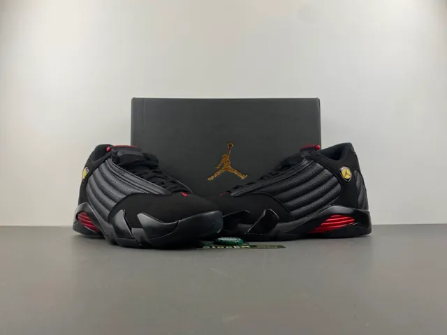 Air Jordan 14 काले लाल बास्केटबॉल जूते 12