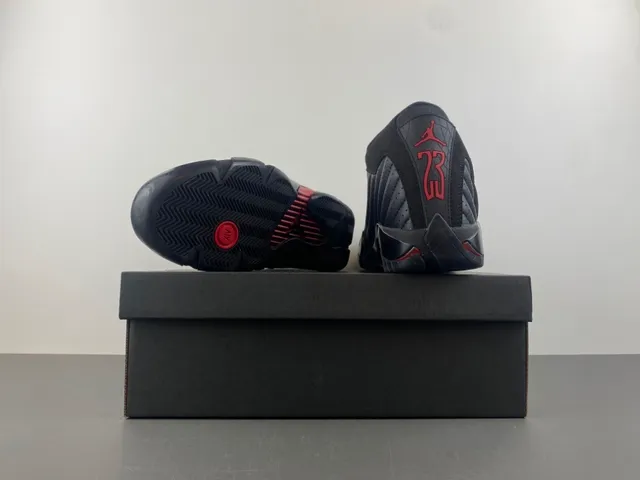 Air Jordan 14 काले लाल बास्केटबॉल जूते 15