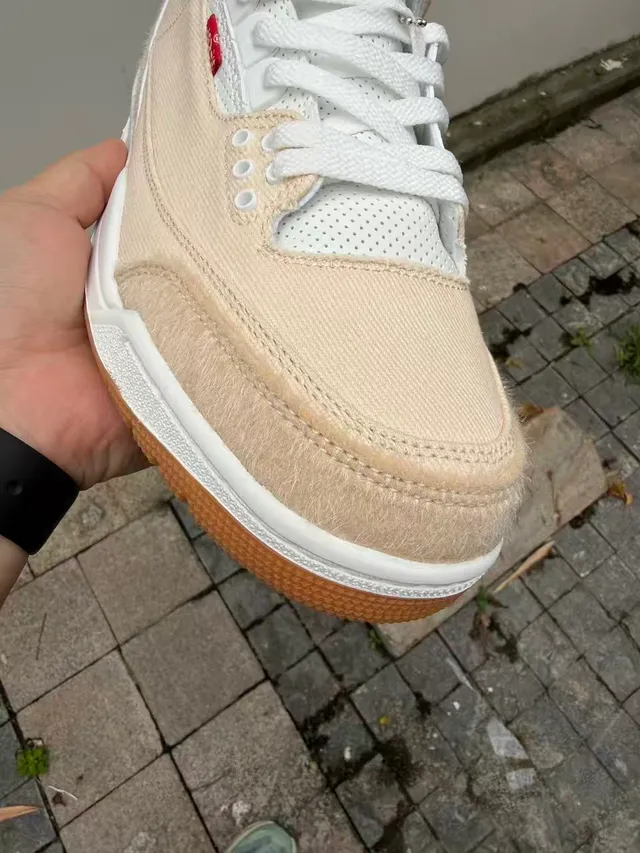 Air Jordan 3 Bege e Vermelho tênis lifestyle 3