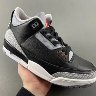 Air Jordan 3 Black Cement Impressão de Elefante Tênis de Basquete
