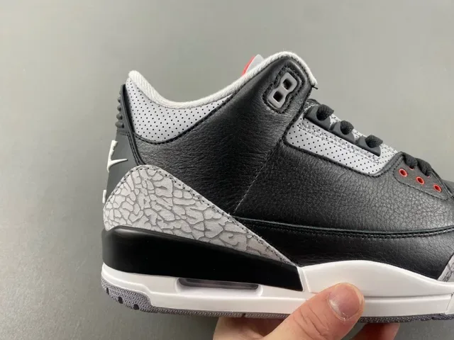 Air Jordan 3 أسود سيمنت طباع الفيل أحذية كرة السلة 2