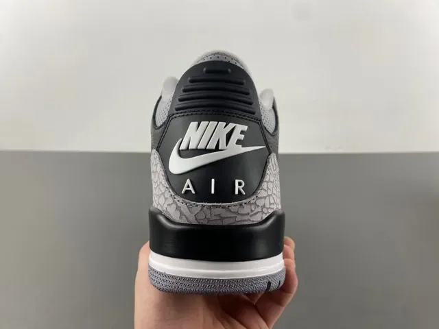 Air Jordan 3 أسود سيمنت طباع الفيل أحذية كرة السلة 4