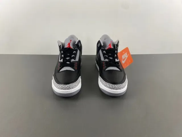 Air Jordan 3 أسود سيمنت طباع الفيل أحذية كرة السلة 10