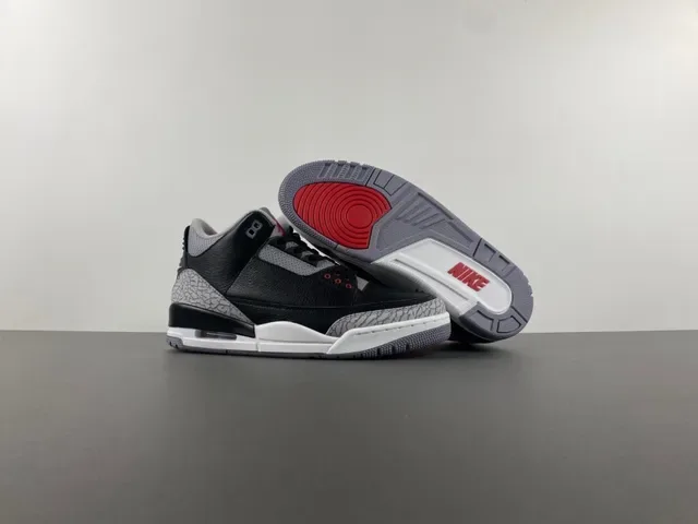 Air Jordan 3 أسود سيمنت طباع الفيل أحذية كرة السلة 11