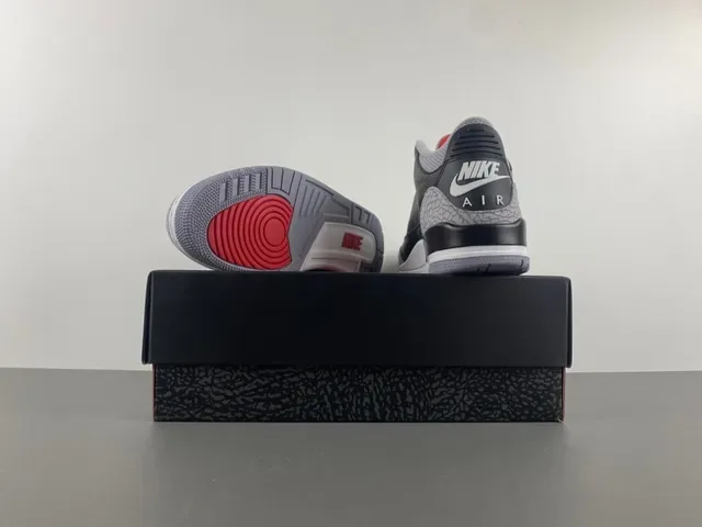Air Jordan 3 أسود سيمنت طباع الفيل أحذية كرة السلة 15