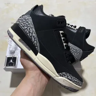 Air Jordan 3 ब्लैक एलिफेंट प्रिंट बास्केटबॉल जूते