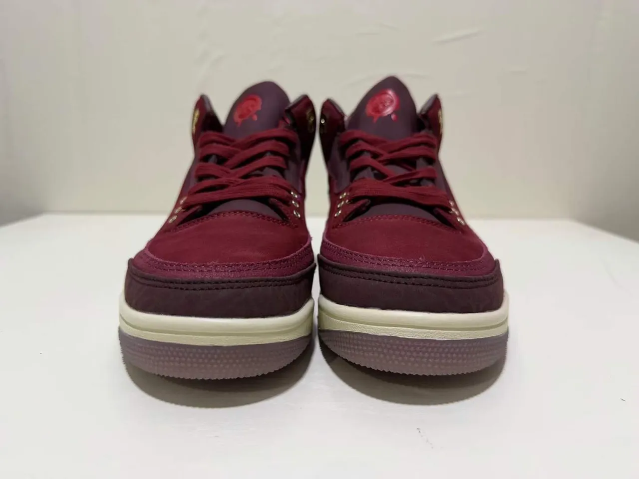 Air Jordan 3 Maroon Suede High-Top Basketball Shoes 2