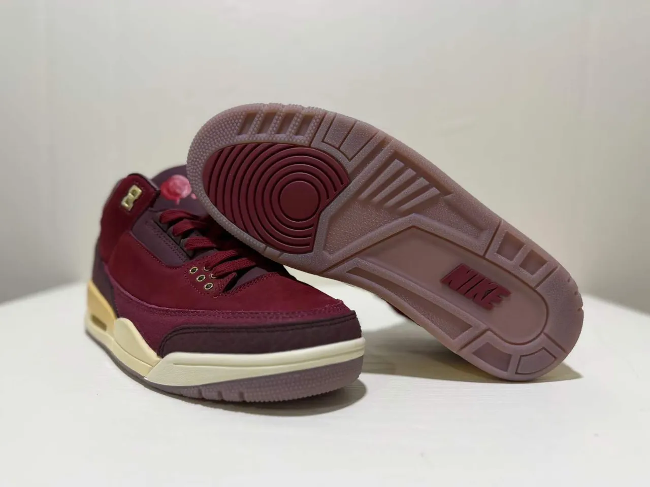 Air Jordan 3 Maroon Suede High-Top Basketball Shoes 3