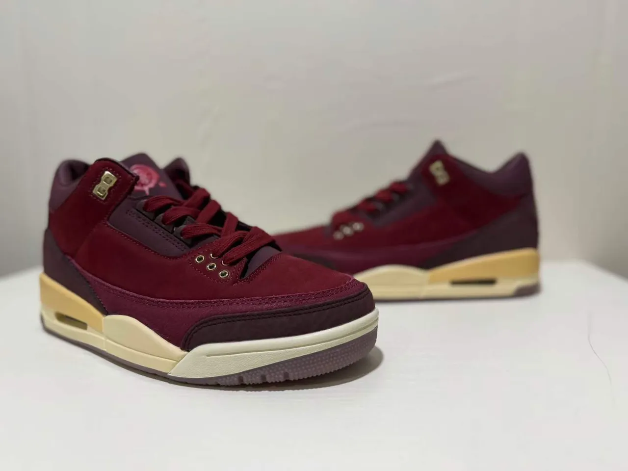 Air Jordan 3 Maroon Suede High-Top Basketball Shoes 6