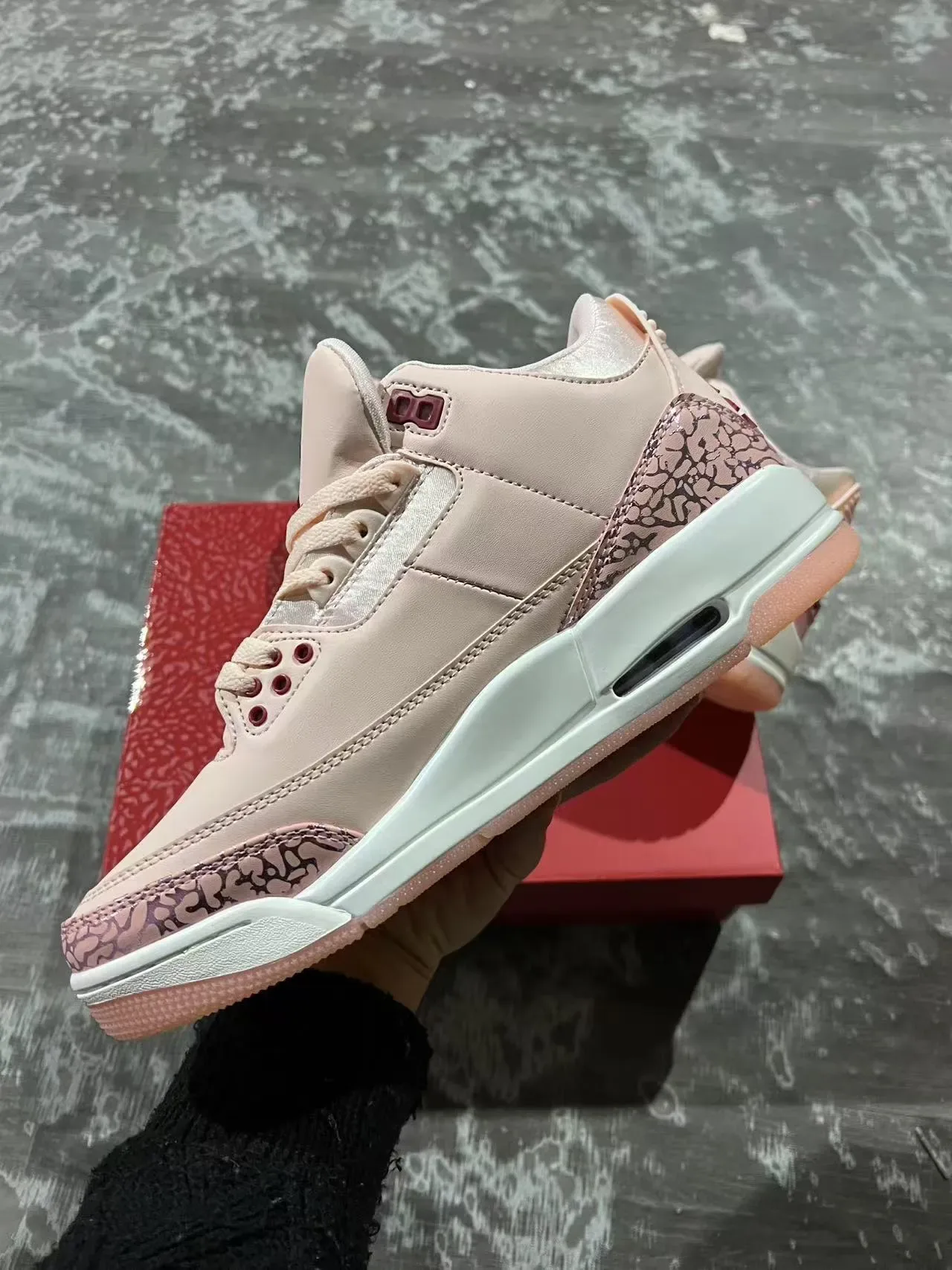 Air Jordan 3 Pale Pink Elephant Print Basketball Shoes 5