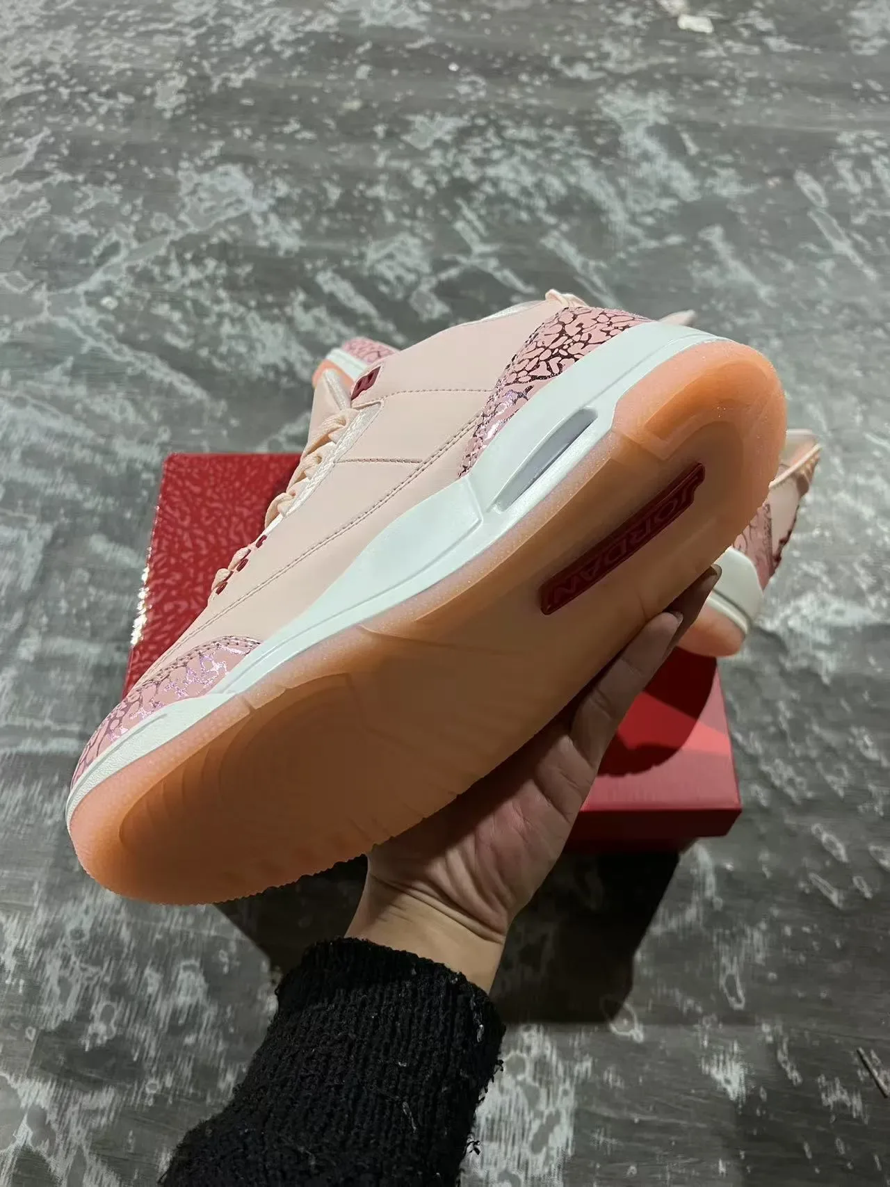 Air Jordan 3 Pale Pink Elephant Print Basketball Shoes 6