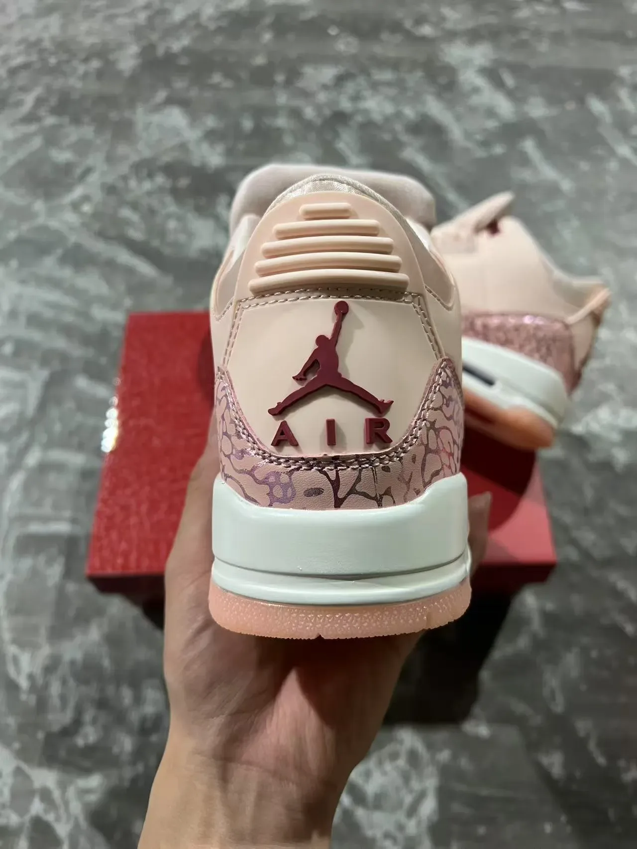 Air Jordan 3 Pale Pink Elephant Print Basketball Shoes 8