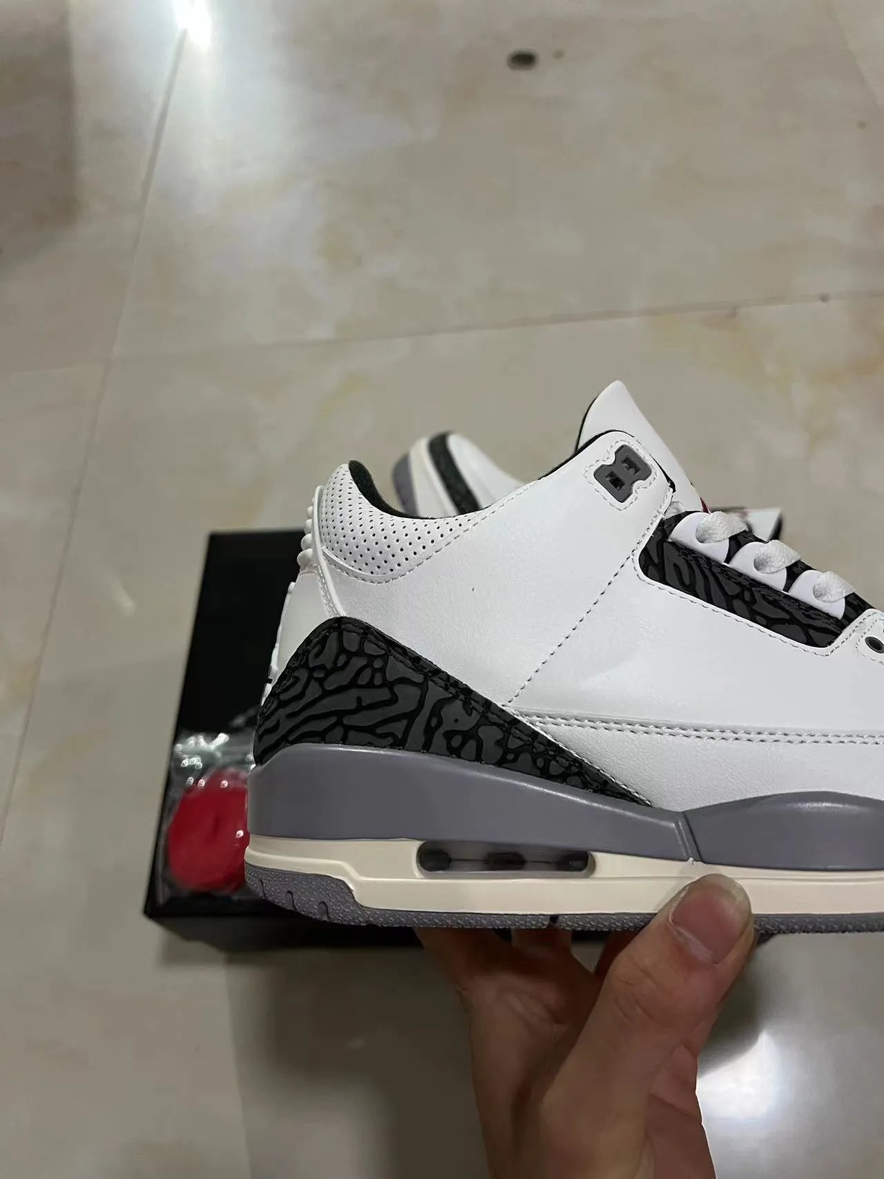 Air Jordan 3 White Black Cement Basketball Shoes 7