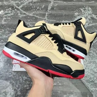 Zapatillas de baloncesto Air Jordan 4 beige negro rojo