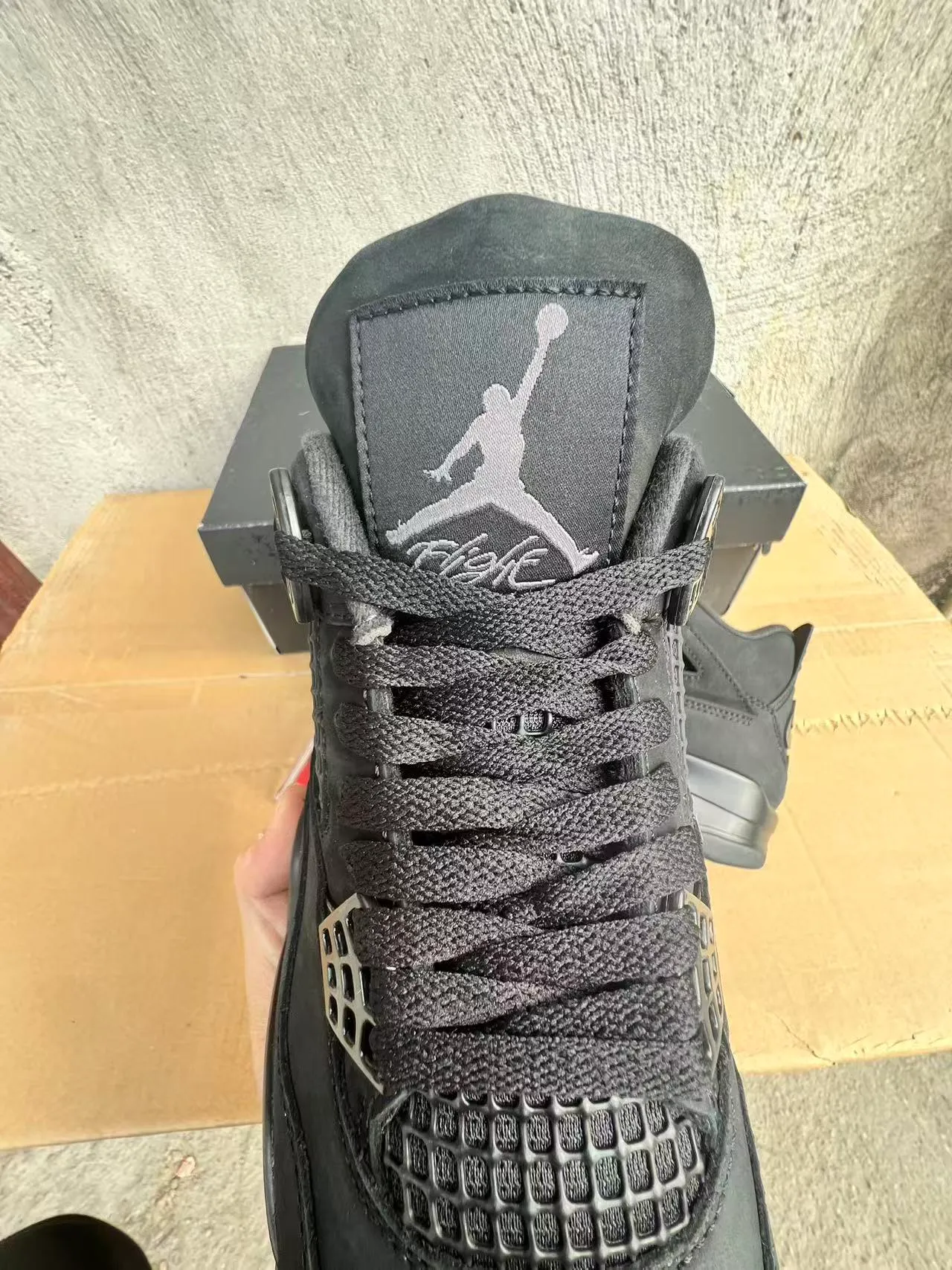 Tênis de basquete Air Jordan 4 preto monocromático 4