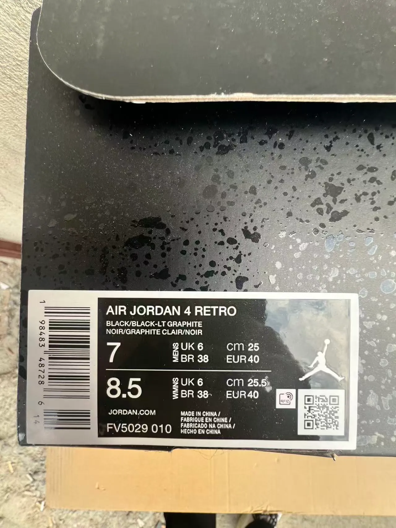Tênis de basquete Air Jordan 4 preto monocromático 10