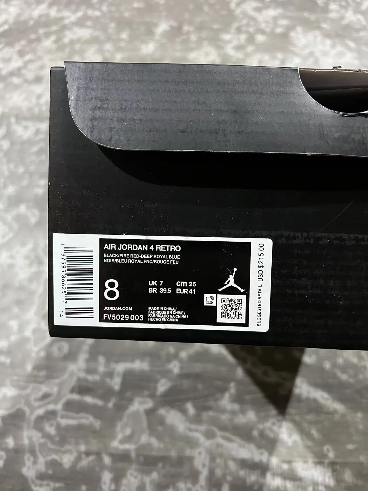 Tênis de basquete Air Jordan 4 preto azul royal vermelho 10