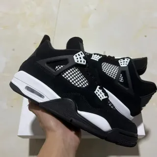 Air Jordan 4 কালো সাদা বাস্কেটবল জুতো
