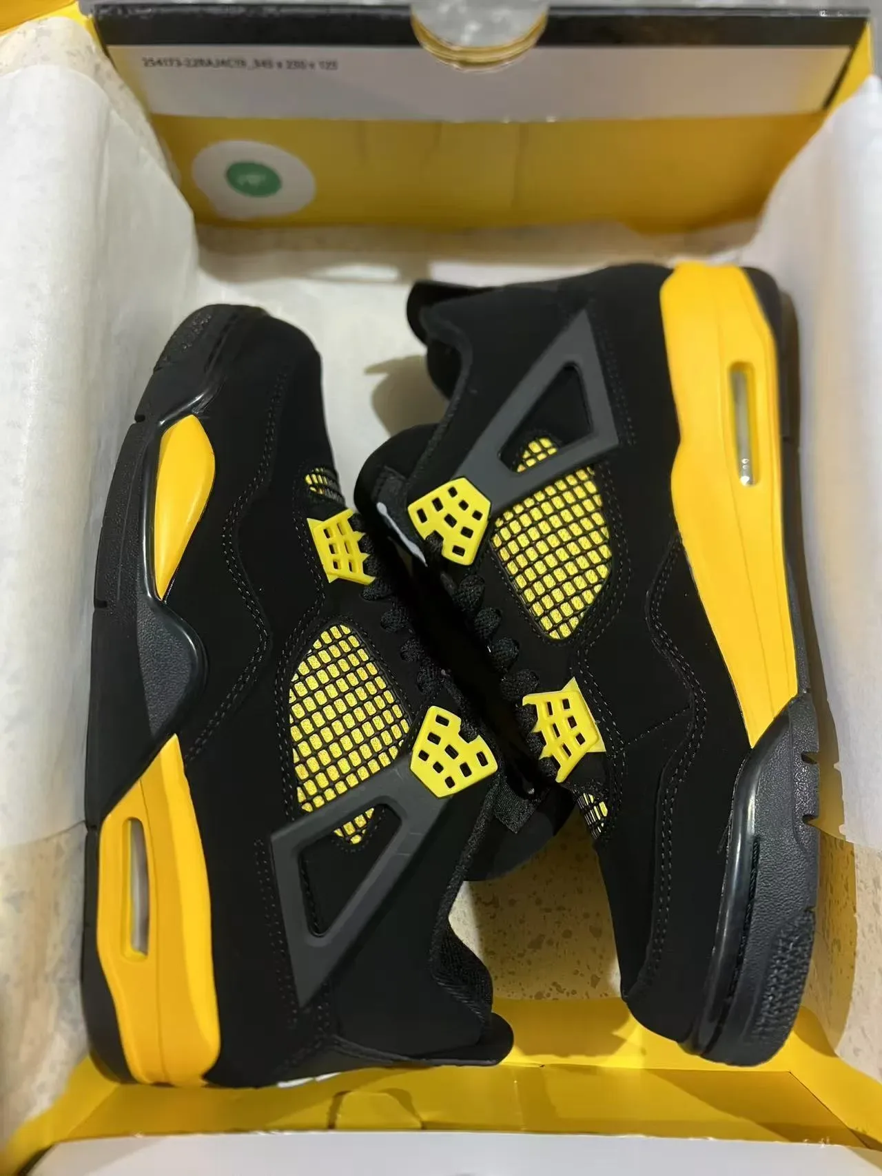 Air Jordan 4 Tênis de Basquete Preto Amarelo 9
