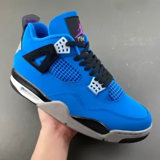 Air Jordan 4 Bright Blue Black Gray Basketball Shoes — Air Jordan Basketball Shoes photo from the Yupoo catalog