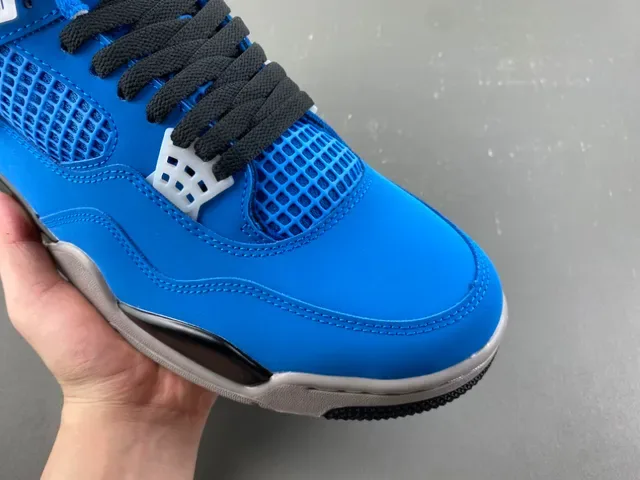 Air Jordan 4 Bright Blue Black Gray Basketball Shoes 2