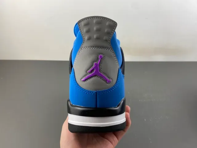 Air Jordan 4 Bright Blue Black Gray Basketball Shoes 4