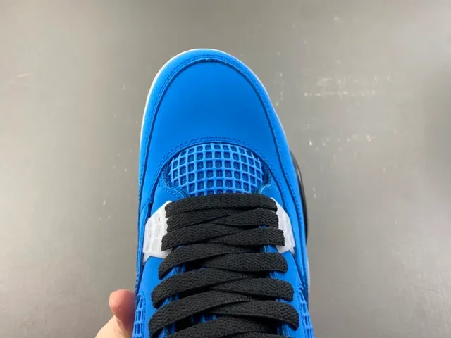 Air Jordan 4 Bright Blue Black Gray Basketball Shoes 5
