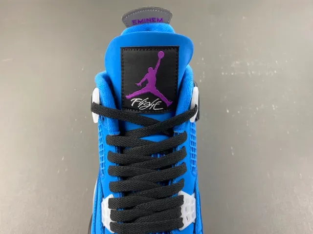 Air Jordan 4 Bright Blue Black Gray Basketball Shoes 6