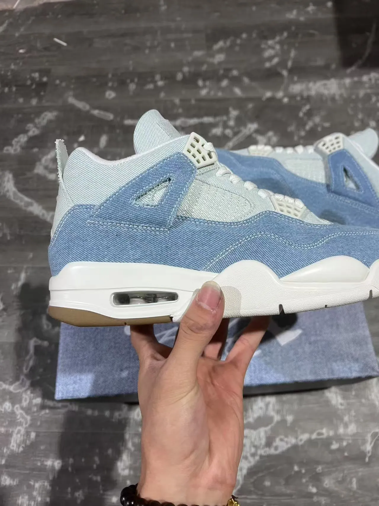 Air Jordan 4 ডেনিম হালকা নীল সাদা গাম বাস্কেটবল জুতো 7