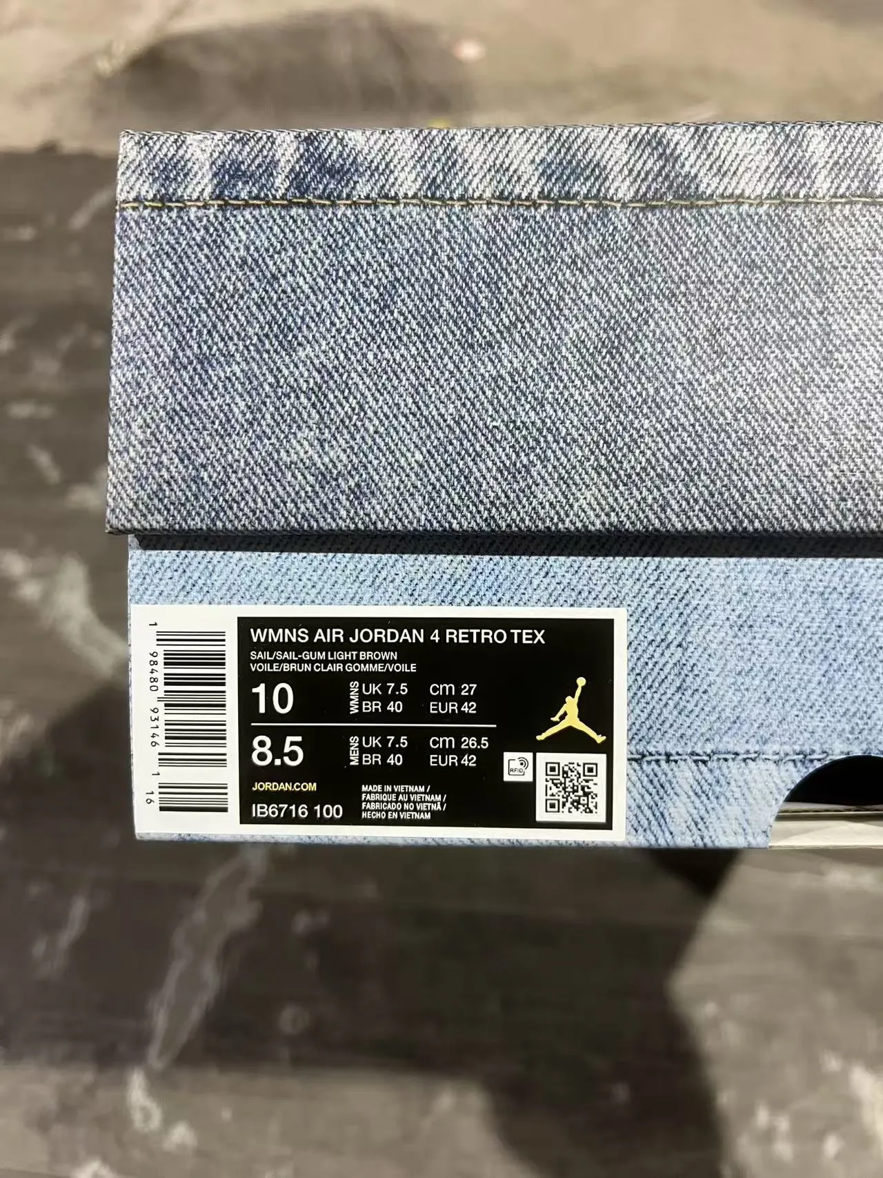 Air Jordan 4 ডেনিম হালকা নীল সাদা গাম বাস্কেটবল জুতো 10