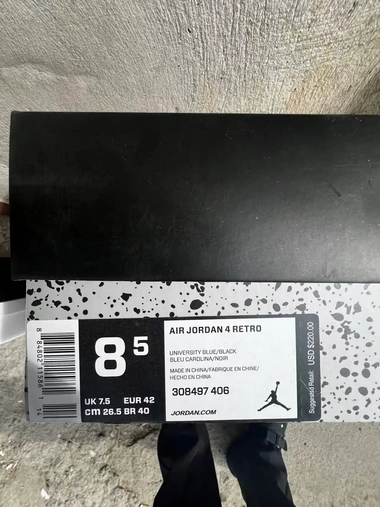 Air Jordan 4 हल्का नील काला सफेद लाल बास्केटबॉल जूते 10